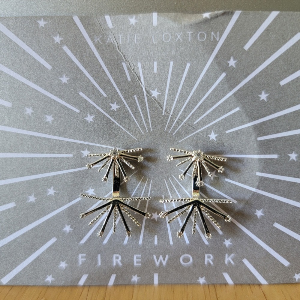 Katie Loxton Firework Earrings Sterling Silver Ear‎ Pin Studs Sparkly